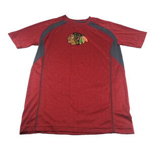 NHL Chicago Blackhawks Men's Shirt Small Red Gray 104648 Short‎ Sleeve Hockey